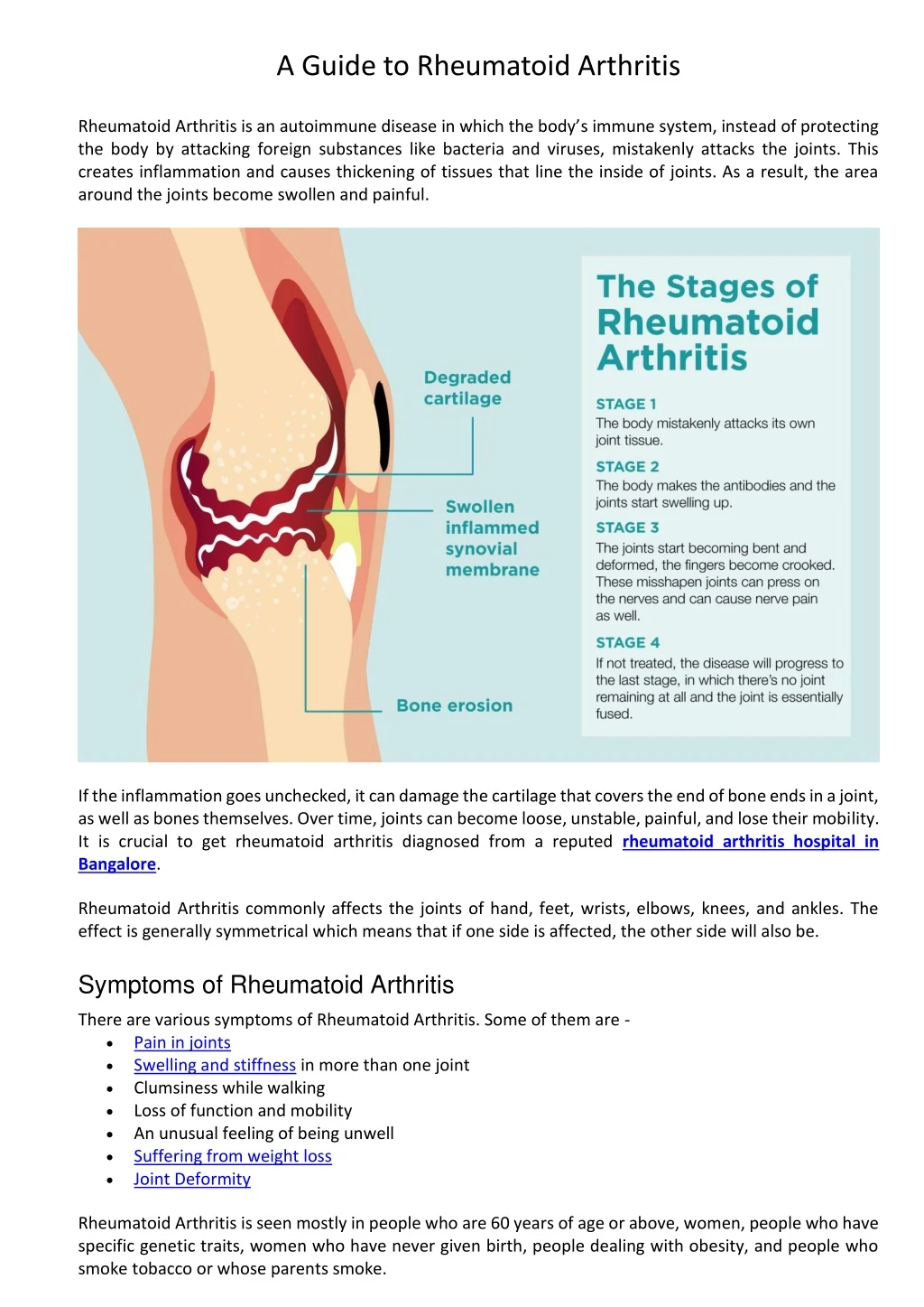 a guide to rheumatoid arthritis