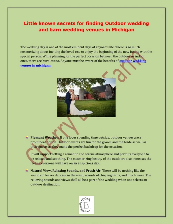 Wedding Barns In Michigan