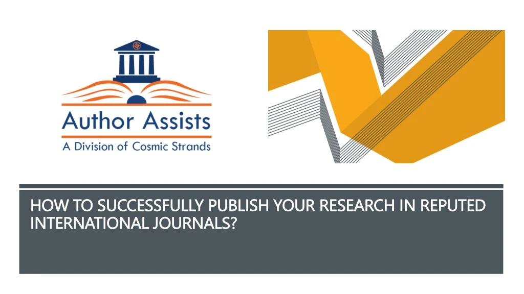 how to successfully publish your research in reputed international journals