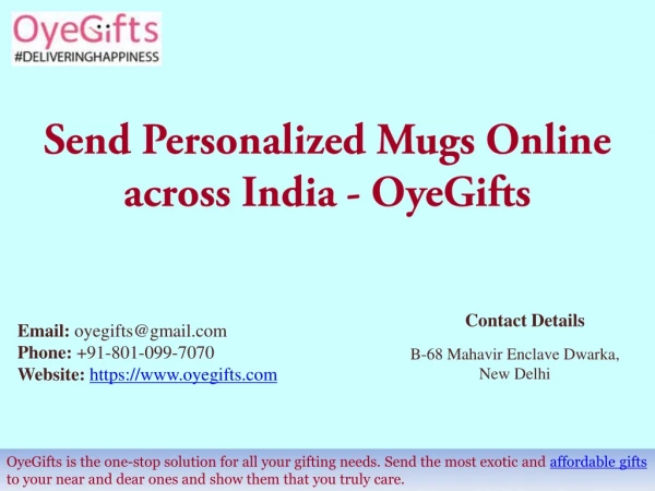 Send Personalized Mugs Online across India - OyeGifts