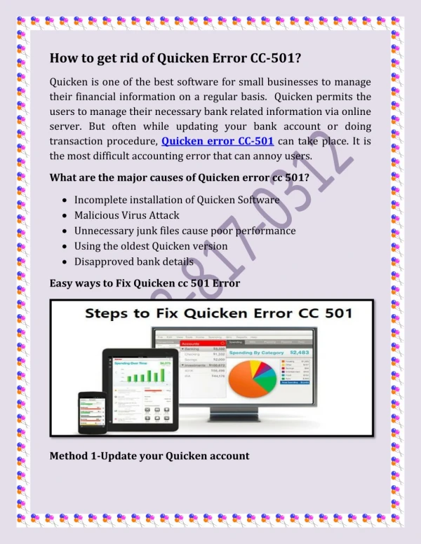 how to get rid of quicken error cc 501