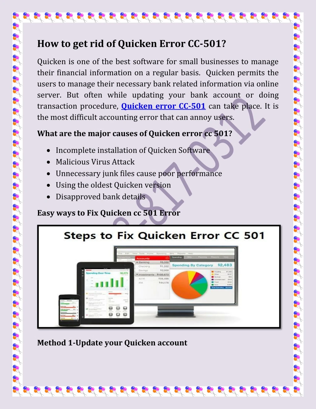 how to get rid of quicken error cc 501