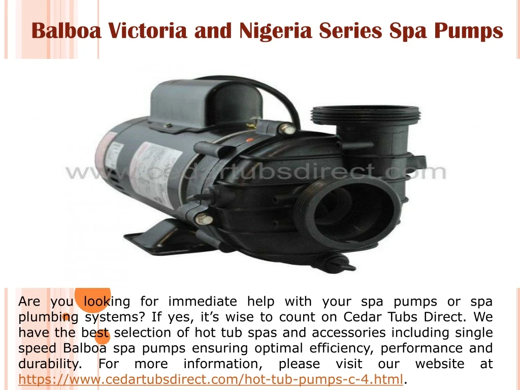 balboa victoria and nigeria series spa pumps
