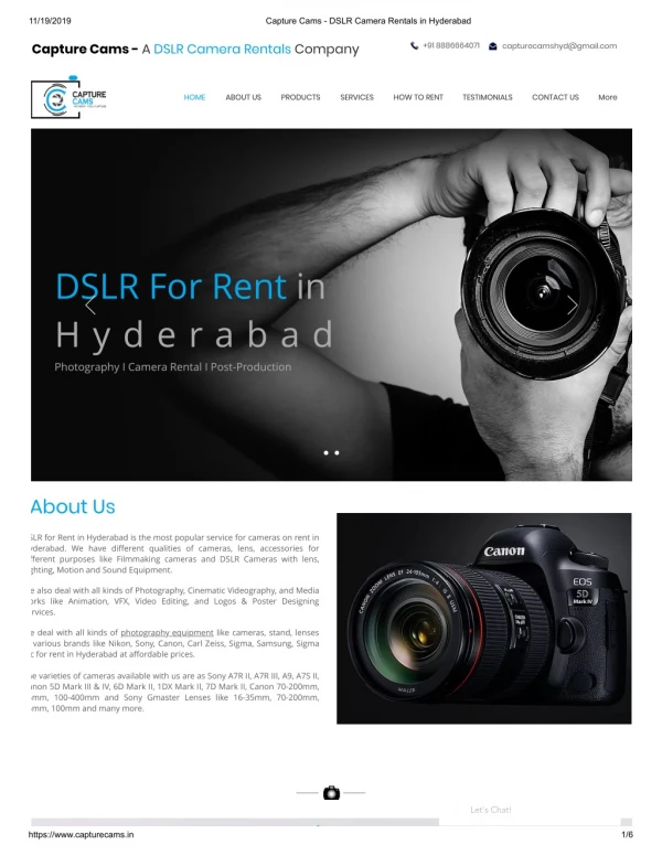 Camera Rentals in Hyderabad