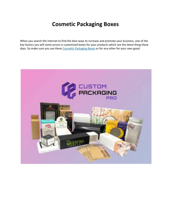 cosmetic packaging boxes