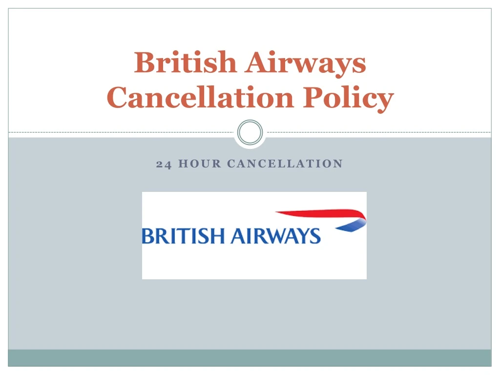 british airways cancellation policy