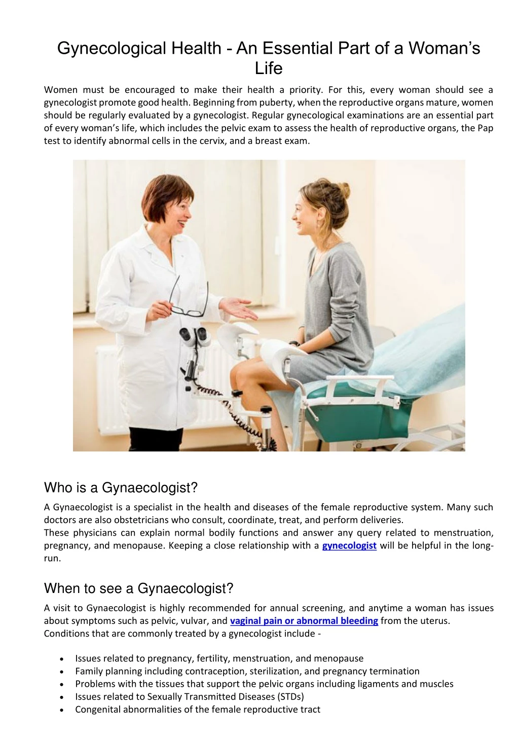 gynecological health an essential part of a woman