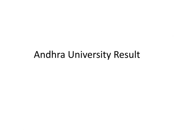 AU Degree Result 2019: Andhra University