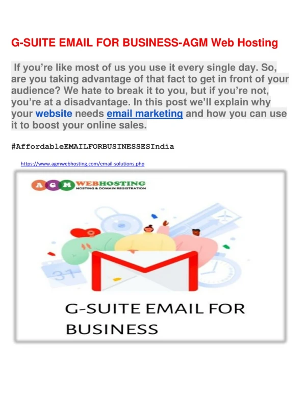 G-SUITE EMAIL FOR BUSINESS-AGM Web Hosting