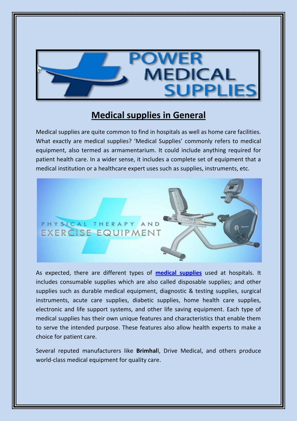 medical supplies in general