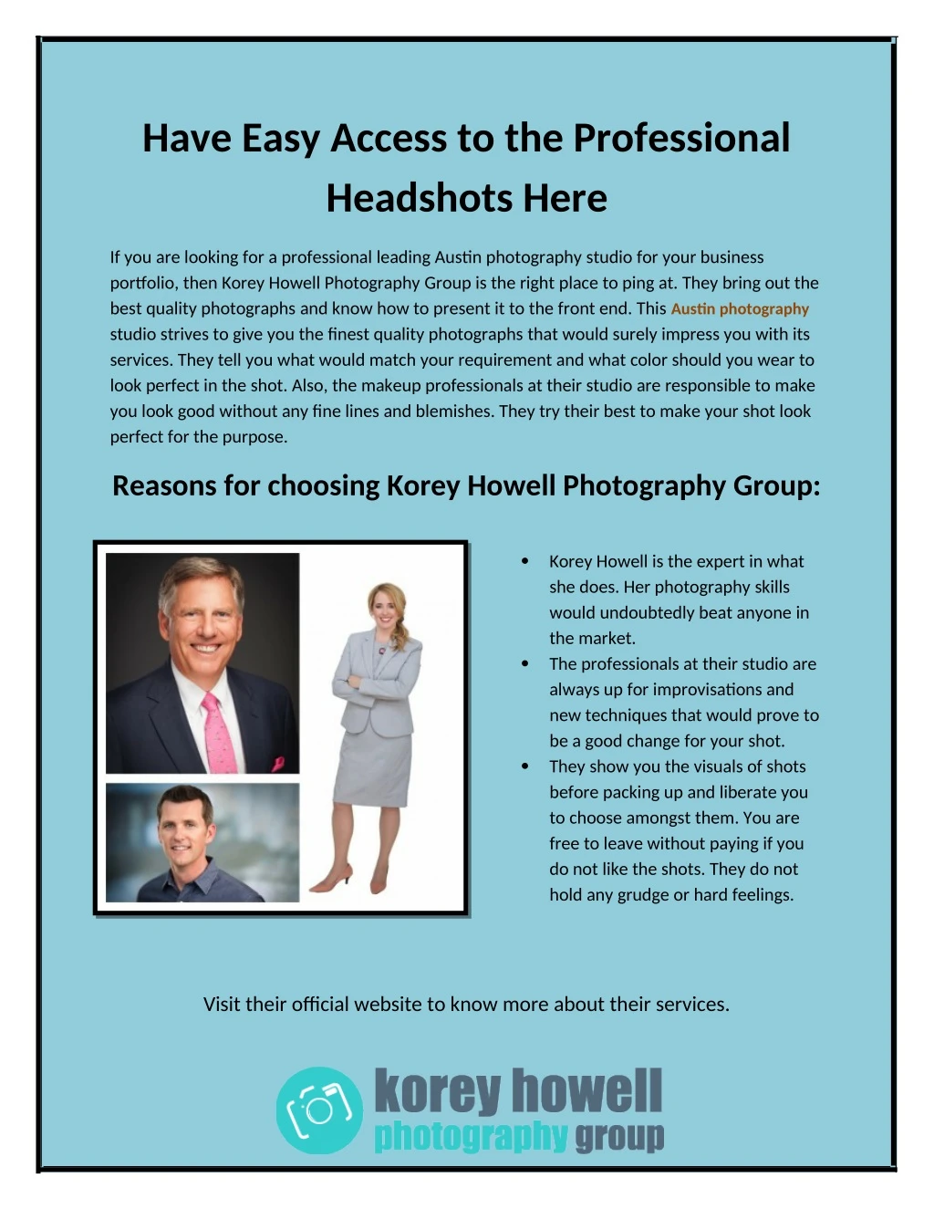 have easy access to the professional headshots