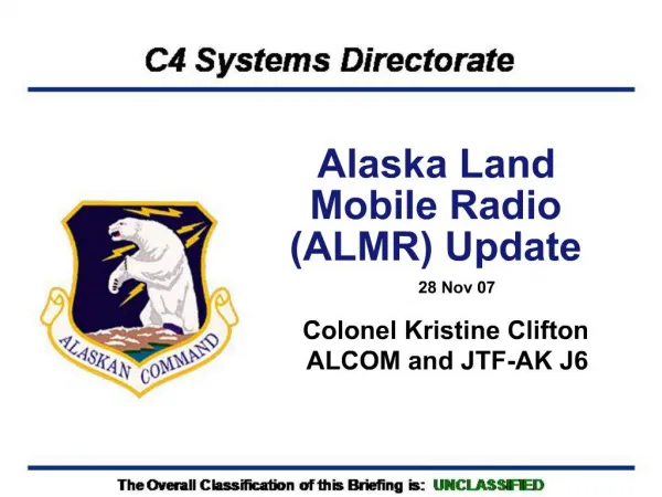 Alaska Land Mobile Radio ALMR Update