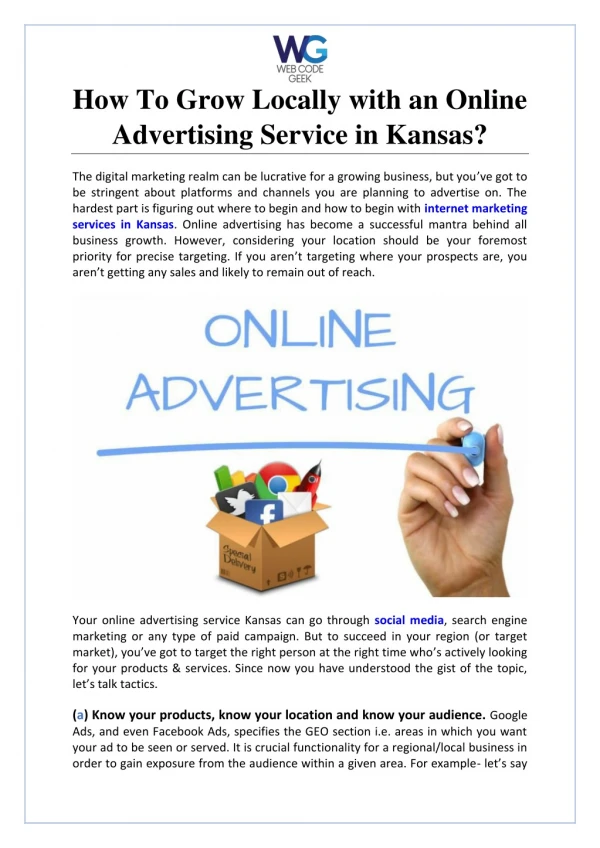 How To Grow Locally with an Online Advertising Service in Kansas?