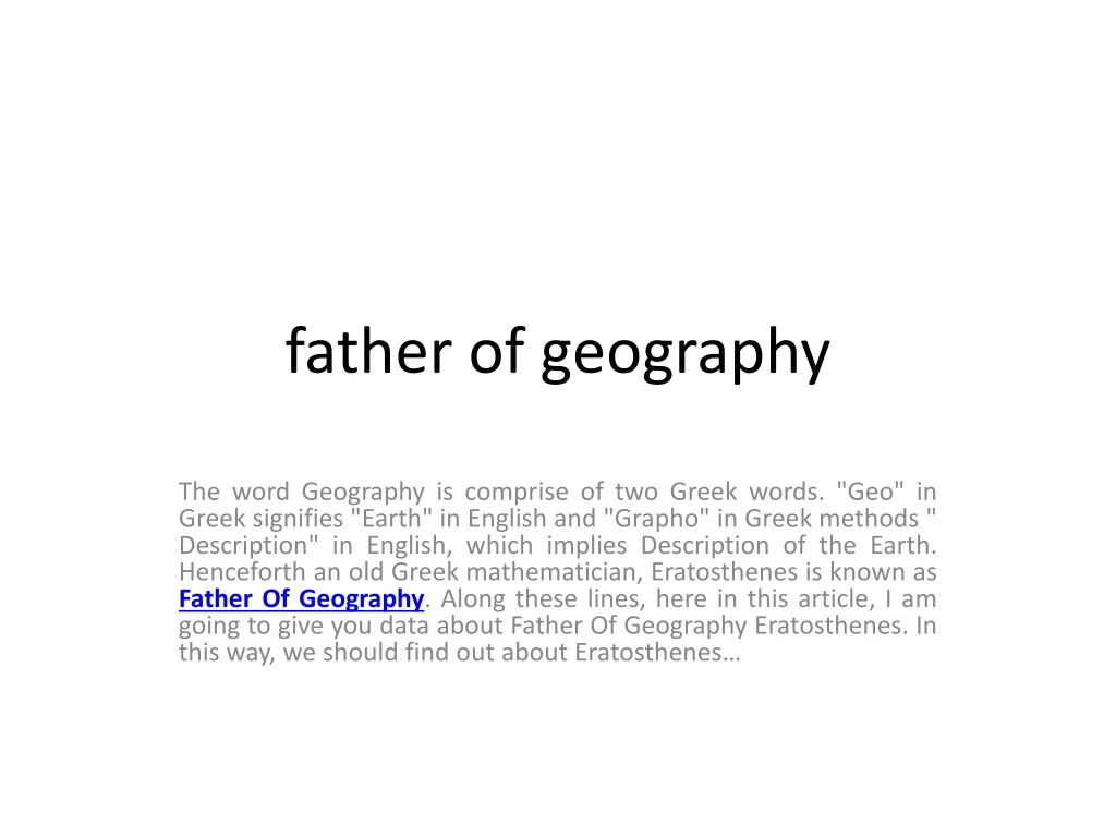 father of geography