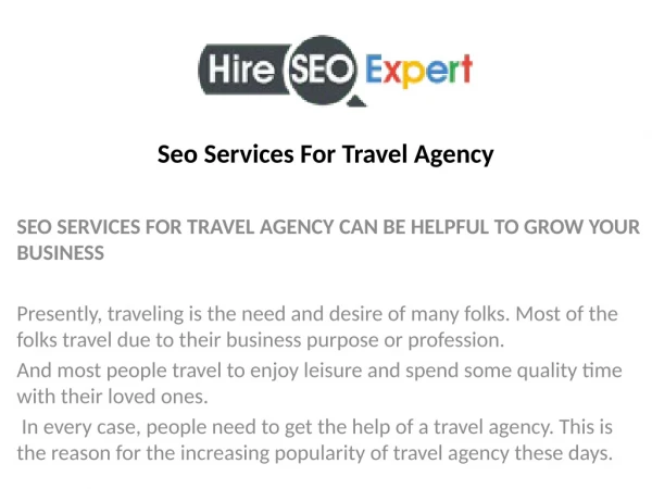 SEO Services For Travel Agency - Hire SEO Expert