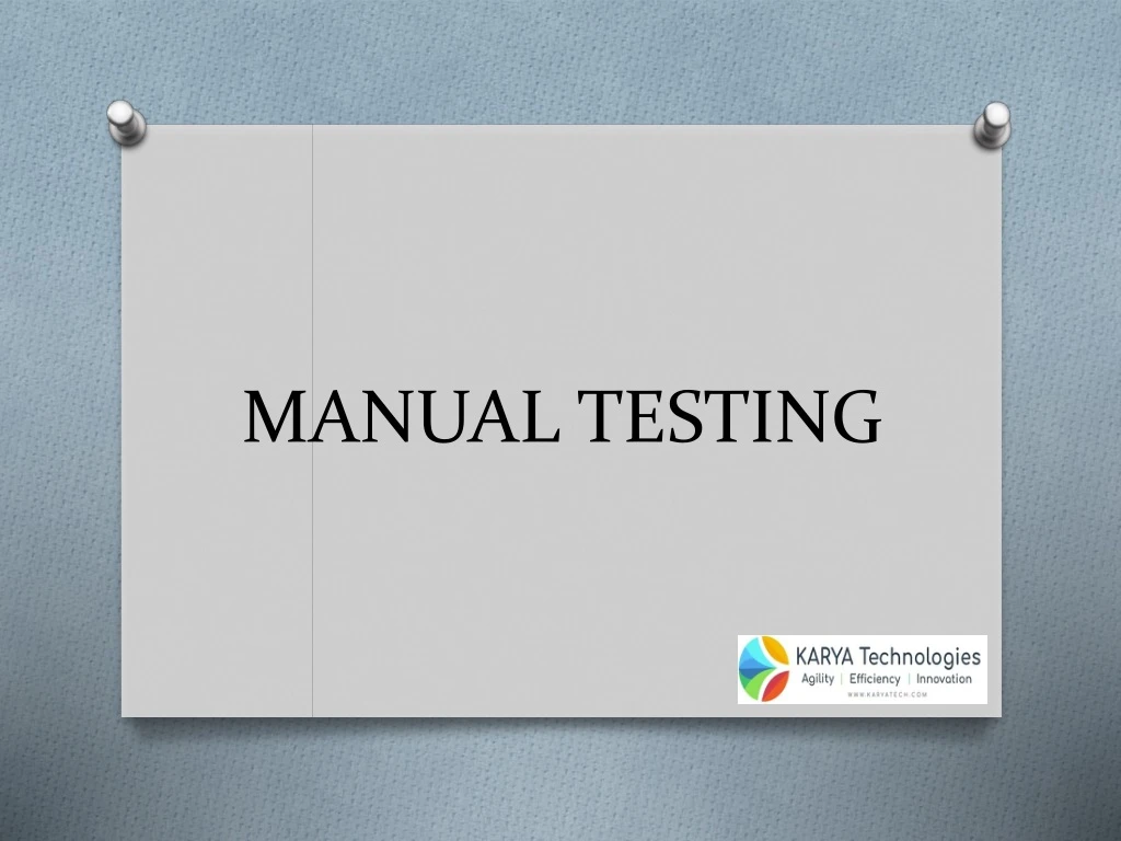 manual testing
