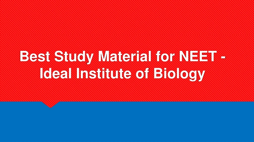 best study m aterial for neet ideal institute of biology