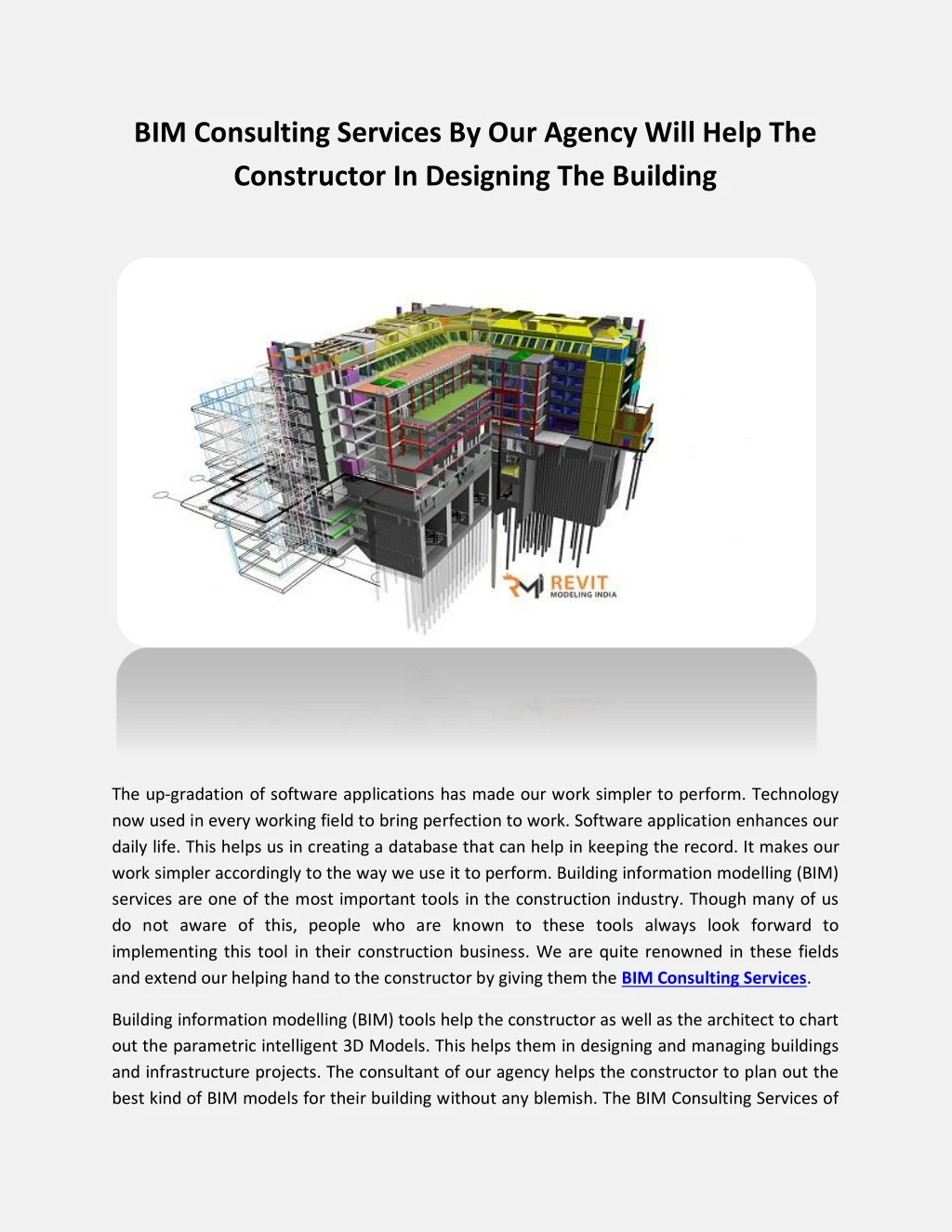 bim consulting services by our agency will help