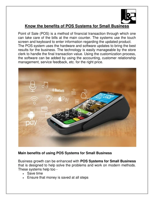 Know the benefits of POS Systems for Small Business