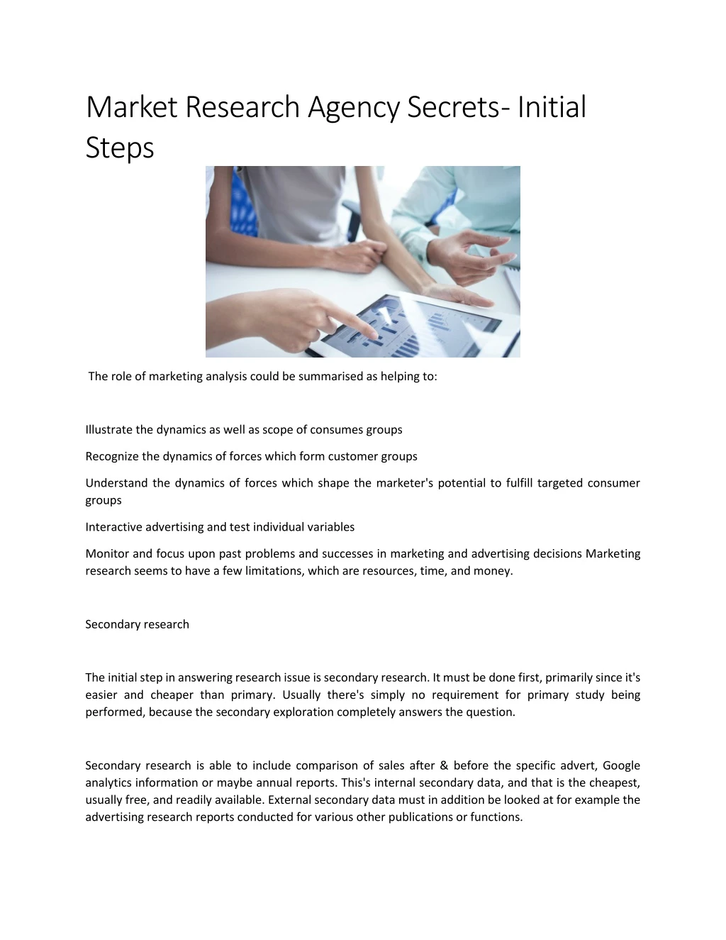 market research agency secrets initial steps
