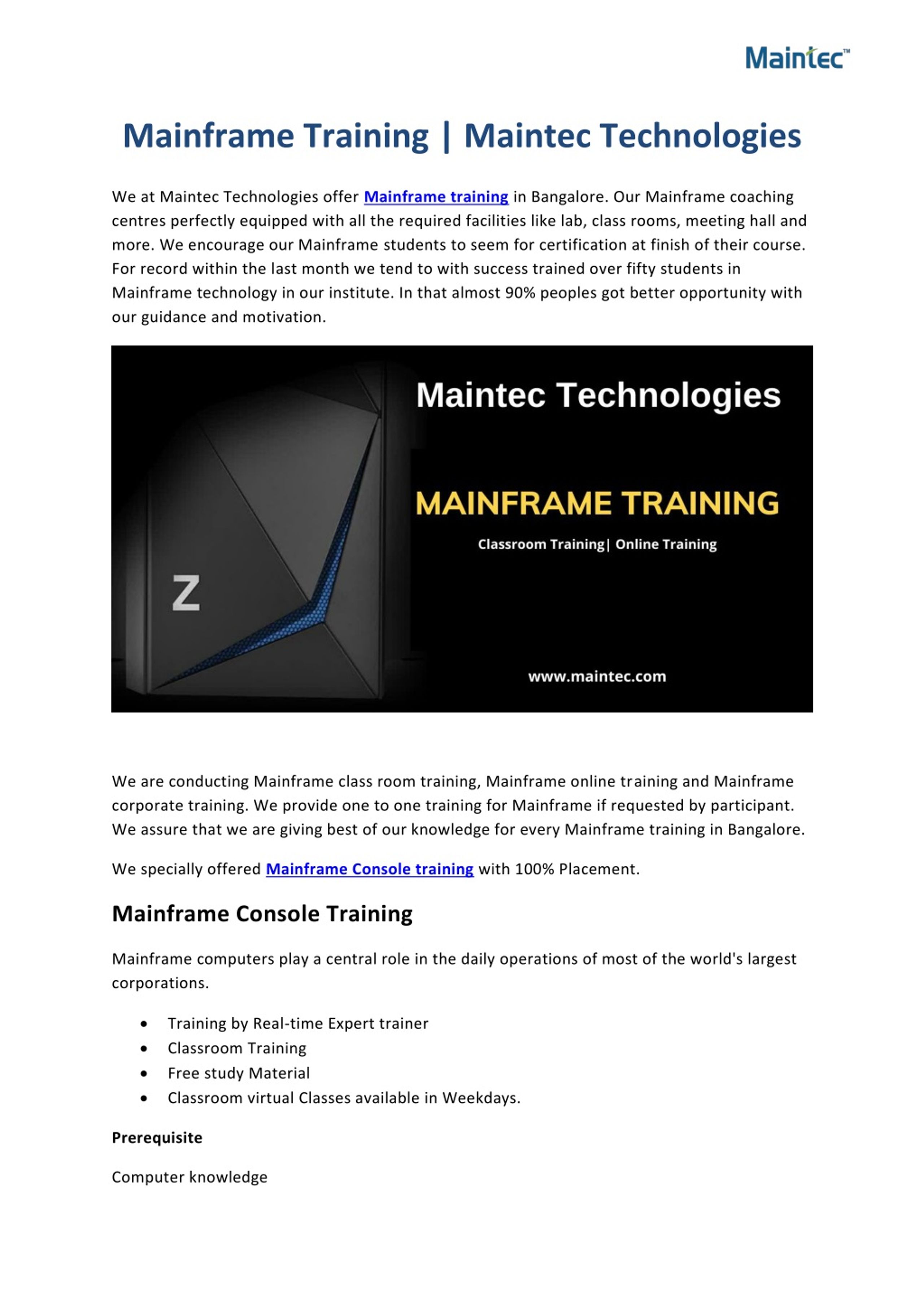 PPT - Mainframe Training | Mainframe Online Training | Maintec ...