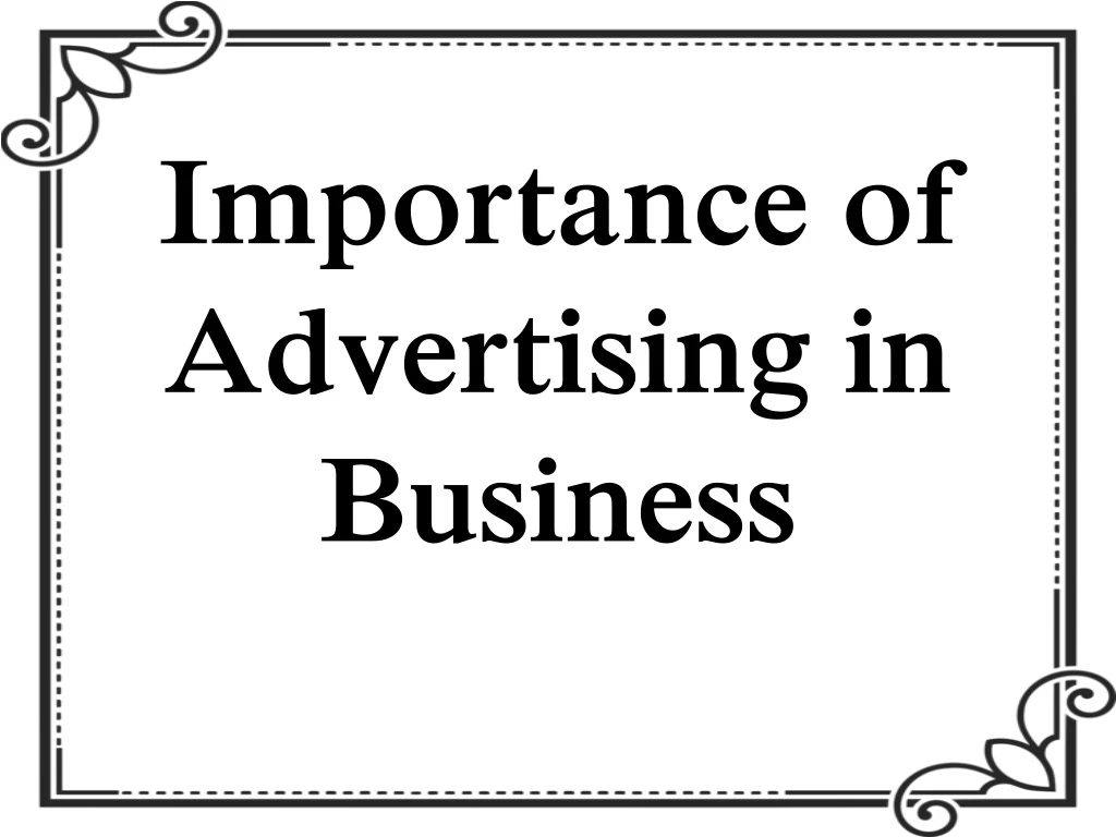 importance of a dvertising in b usiness