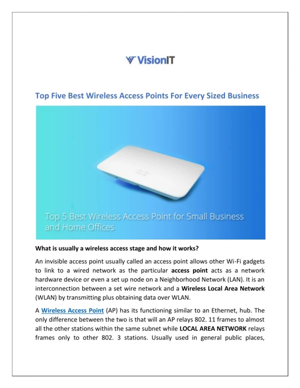 Top Five Best Wireless Access Points For Every Sized Business