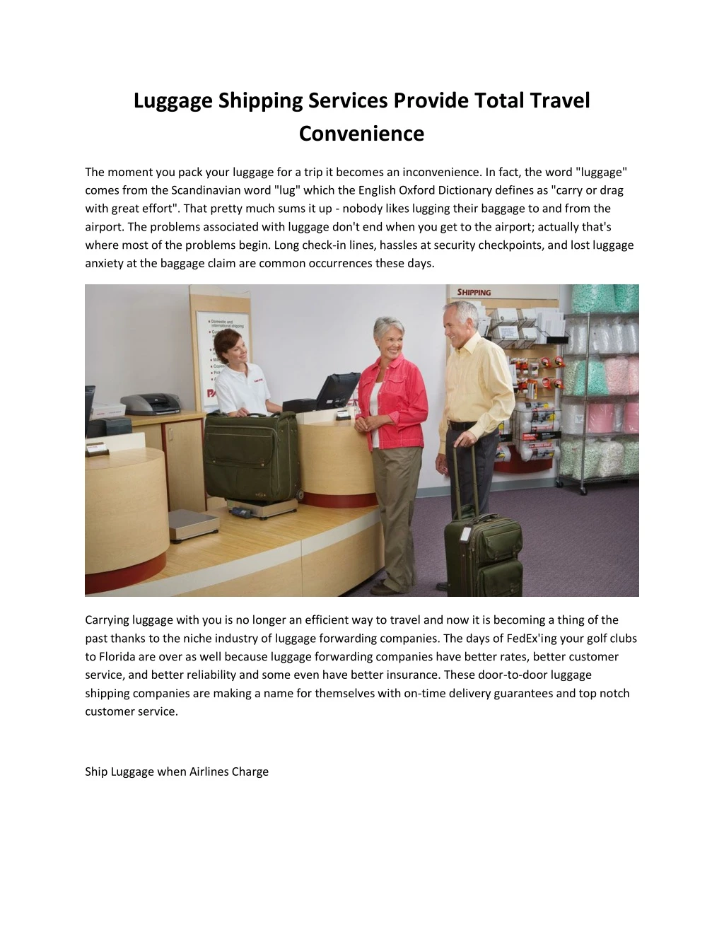 luggage shipping services provide total travel