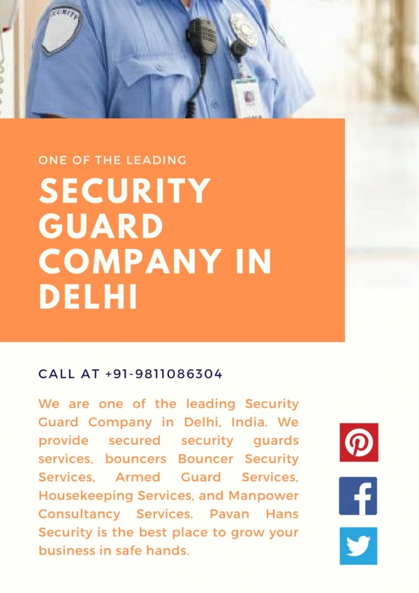 Pavan Hans Security - One of the leading Security Guard Company in Delhi, India