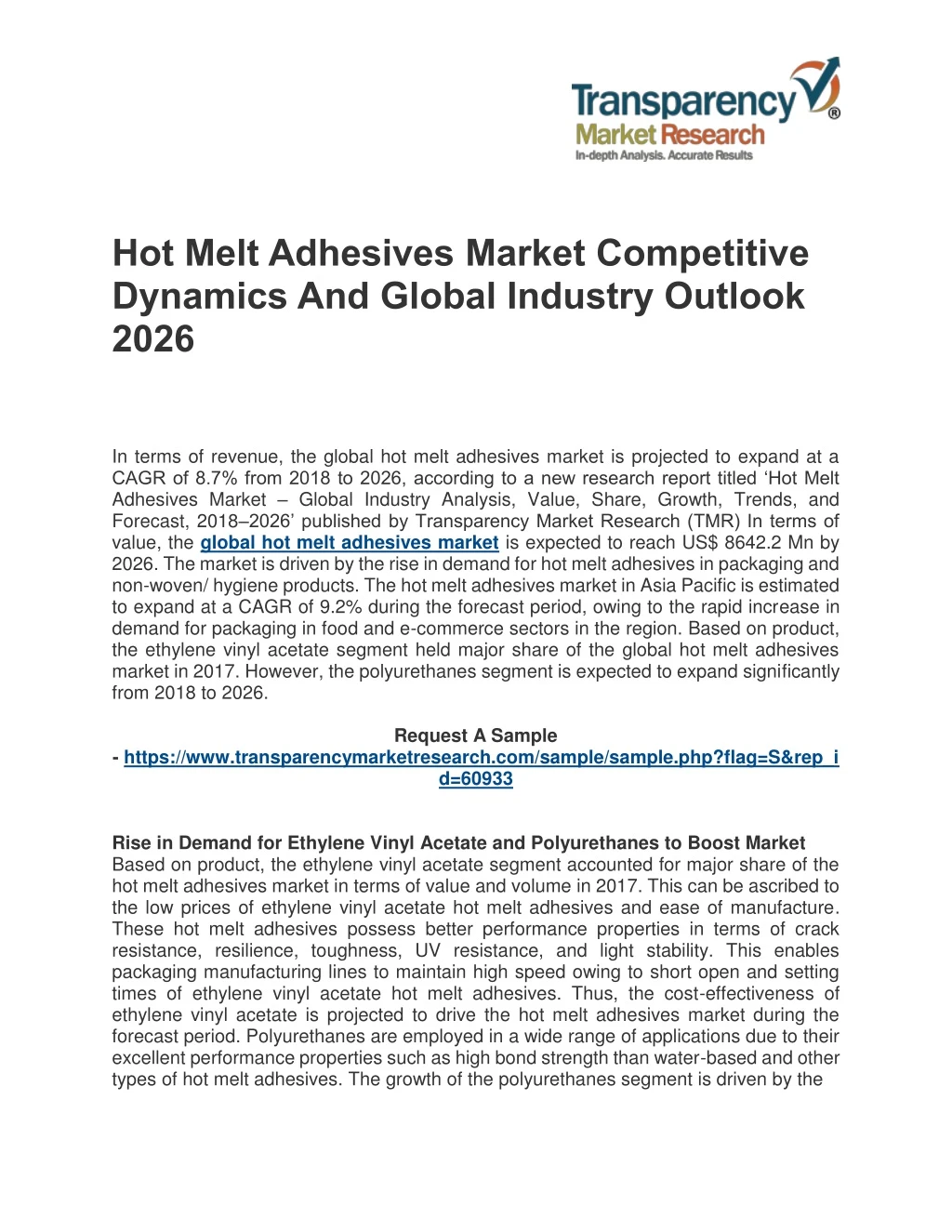 hot melt adhesives market competitive dynamics