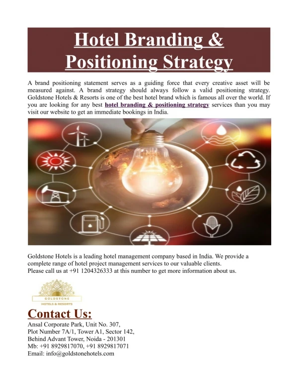 Hotel Branding & Positioning Strategy