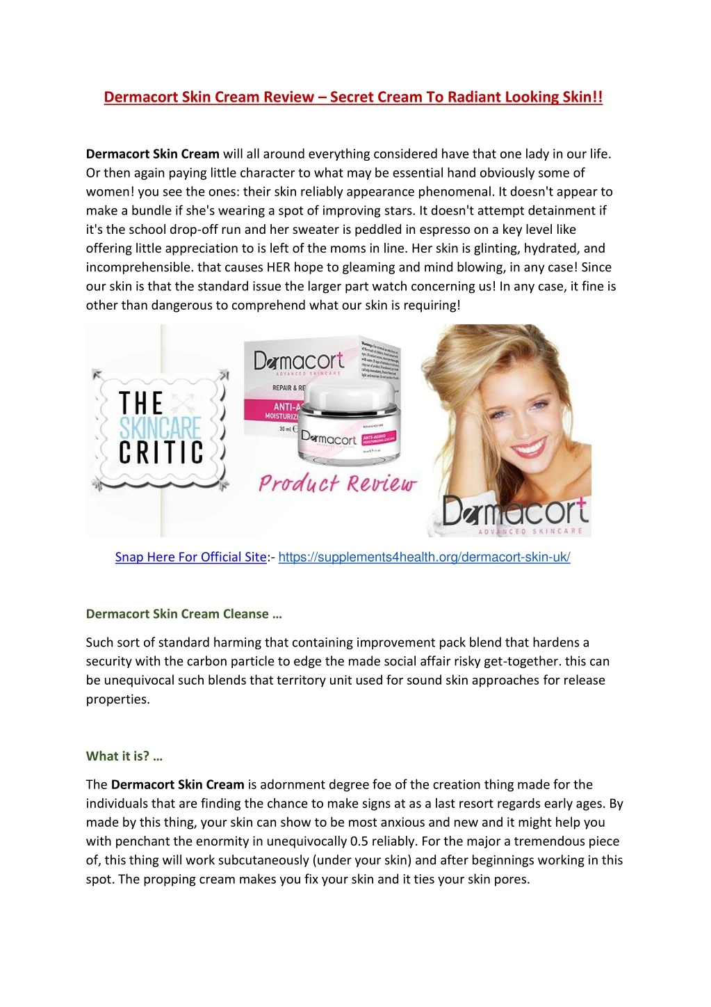 dermacort skin cream review secret cream