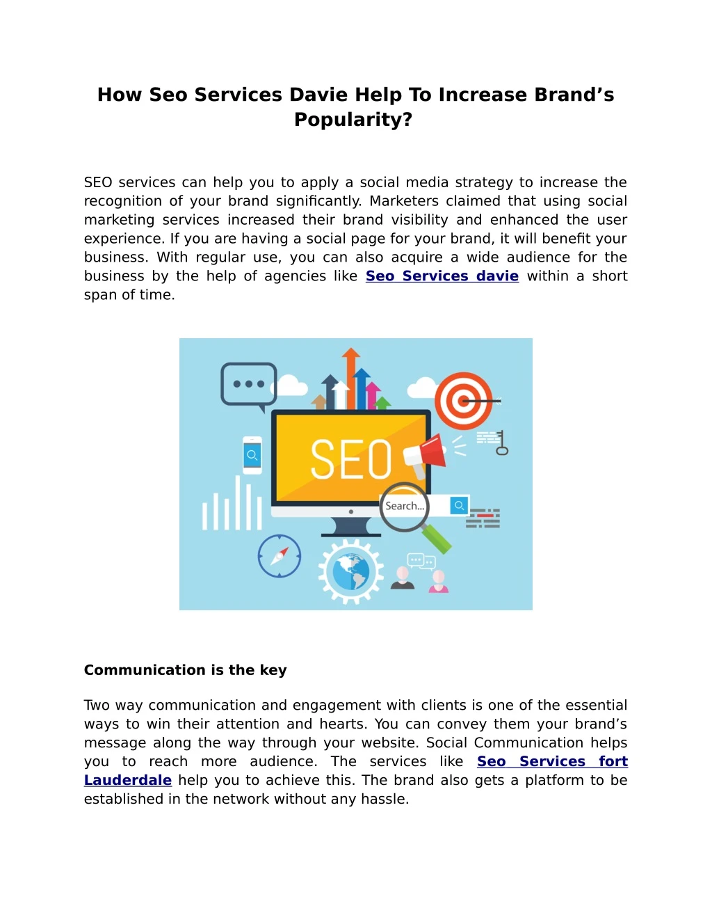 how seo services davie help to increase brand