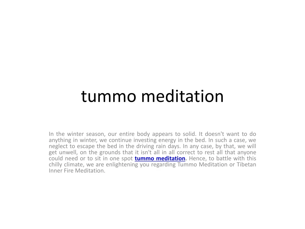 tummo meditation