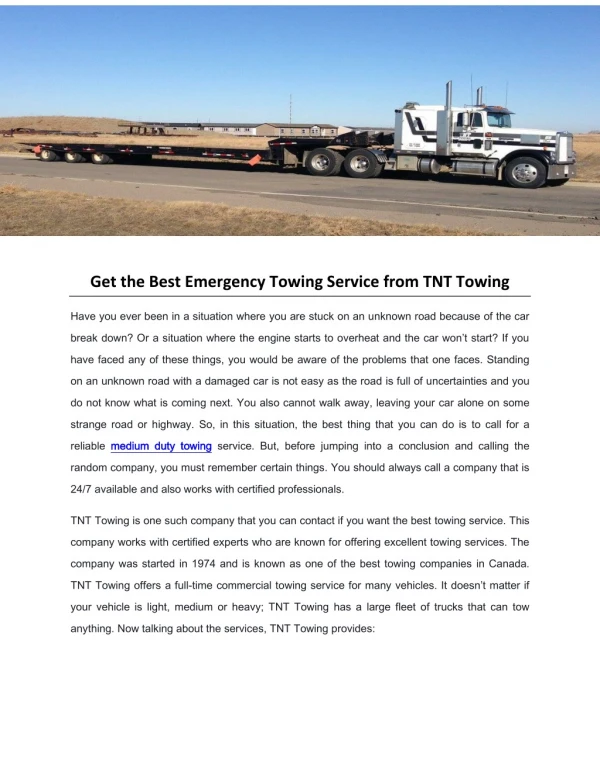 get the best emergency towing service from