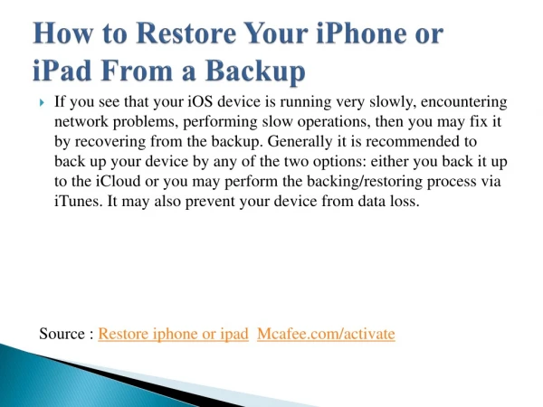 How to Restore Your iPhone or iPad From a Backup