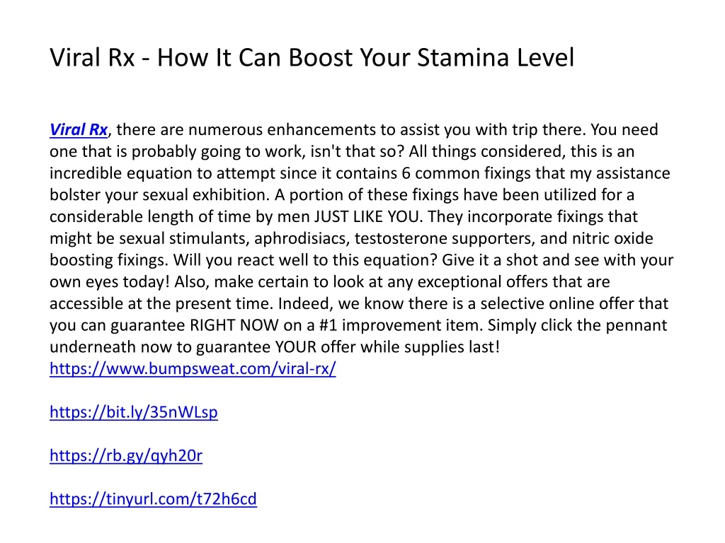 viral rx how it can boost your stamina level