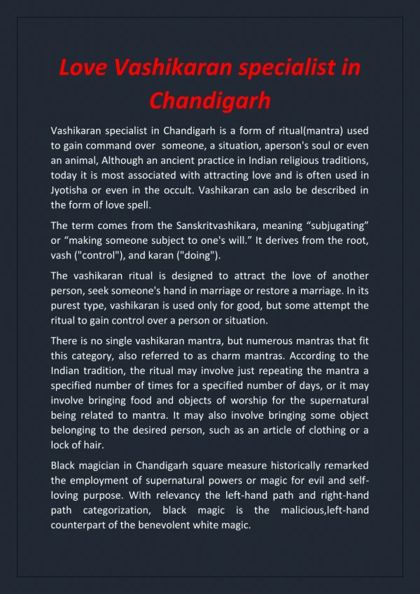 Love Vashikaran specialist in Chandigarh