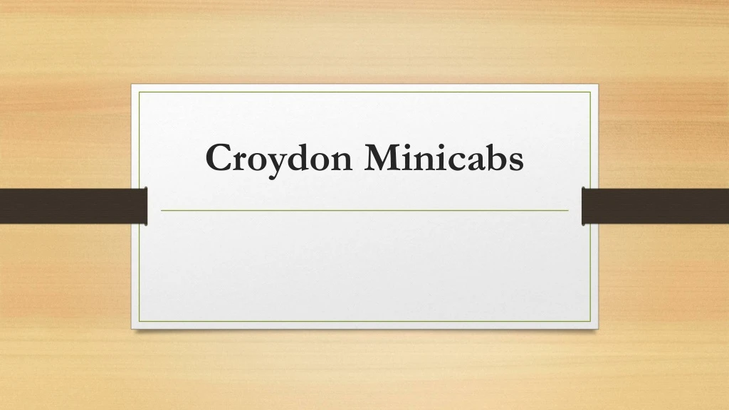 croydon minicabs