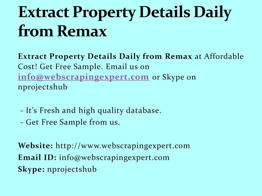 extract property details daily from remax