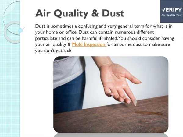 Air Quality & Dust | Mold Inspection Burlington