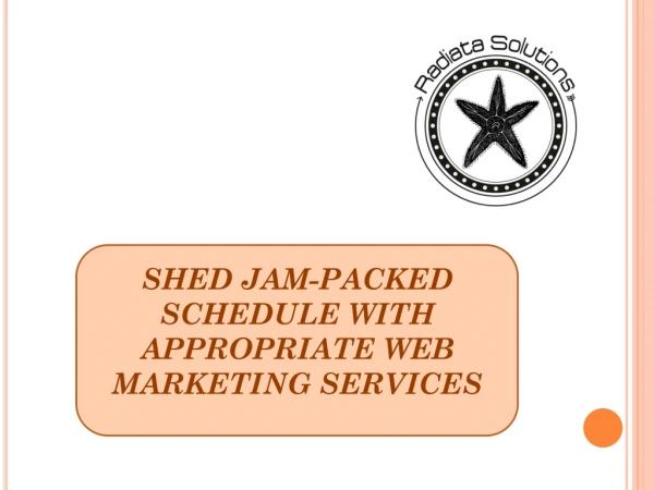 Shed jam-packed schedule with appropriate web marketing services
