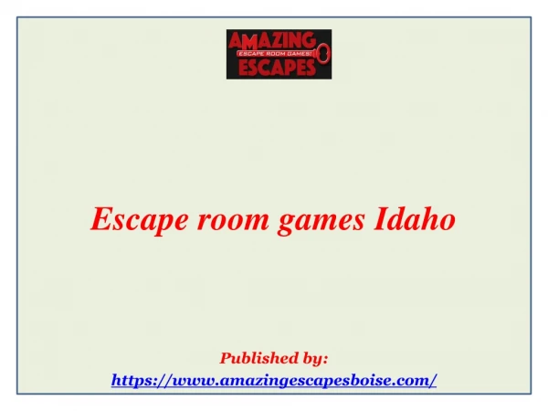 Escape room games Idaho