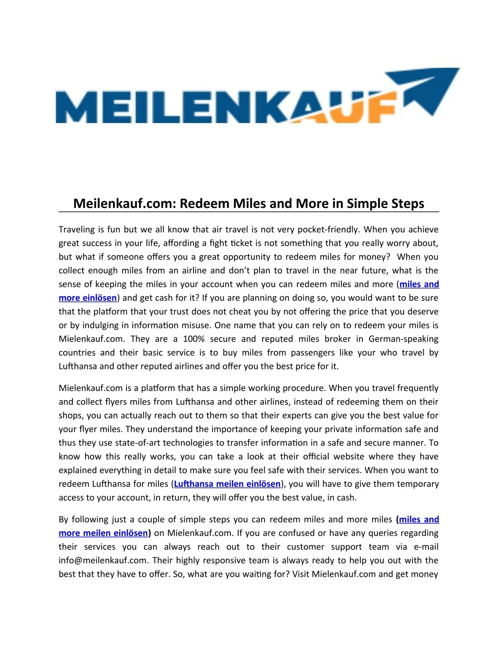 meilenkauf com redeem miles and more in simple