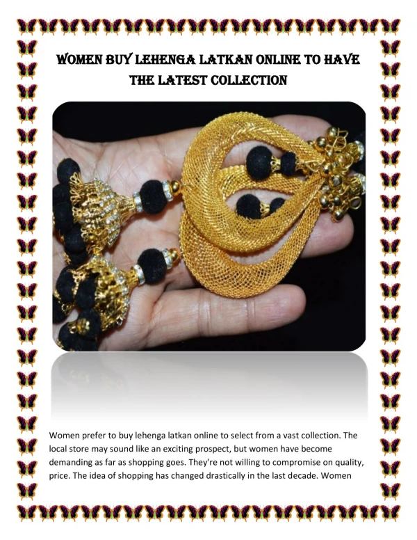 Women Buy Lehenga Latkan Online to have the Latest Collection