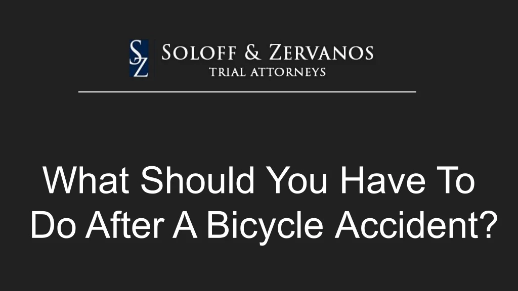 what should you have to do after a bicycle