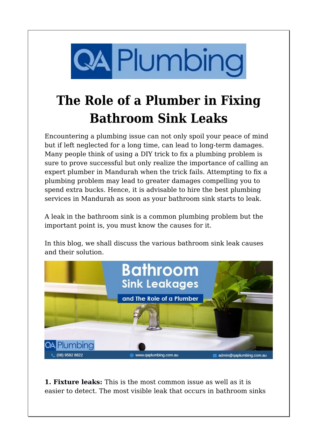 the role of a plumber in fixing bathroom sink