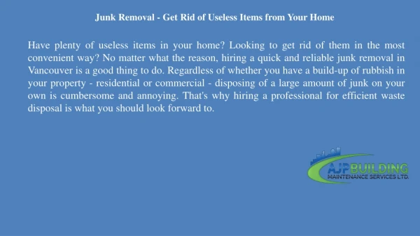 junk removal get rid of useless items from your home