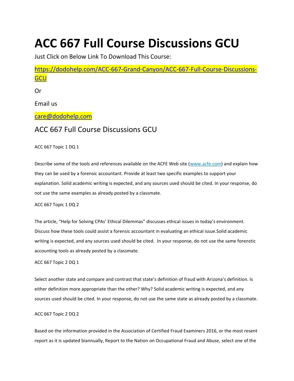 acc 667 full course discussions gcu just click