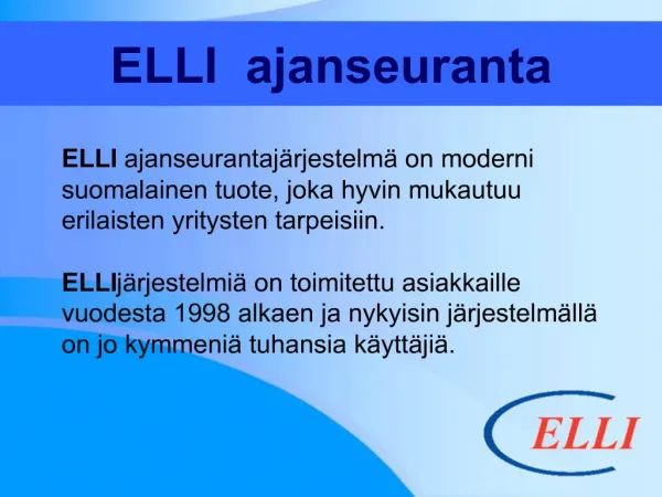 ELLI ajanseuranta